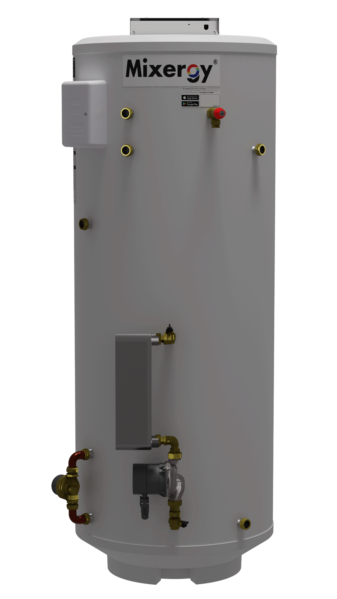 Mixergy tank - Heat Pump - transparent background - reduced New mixergy tank