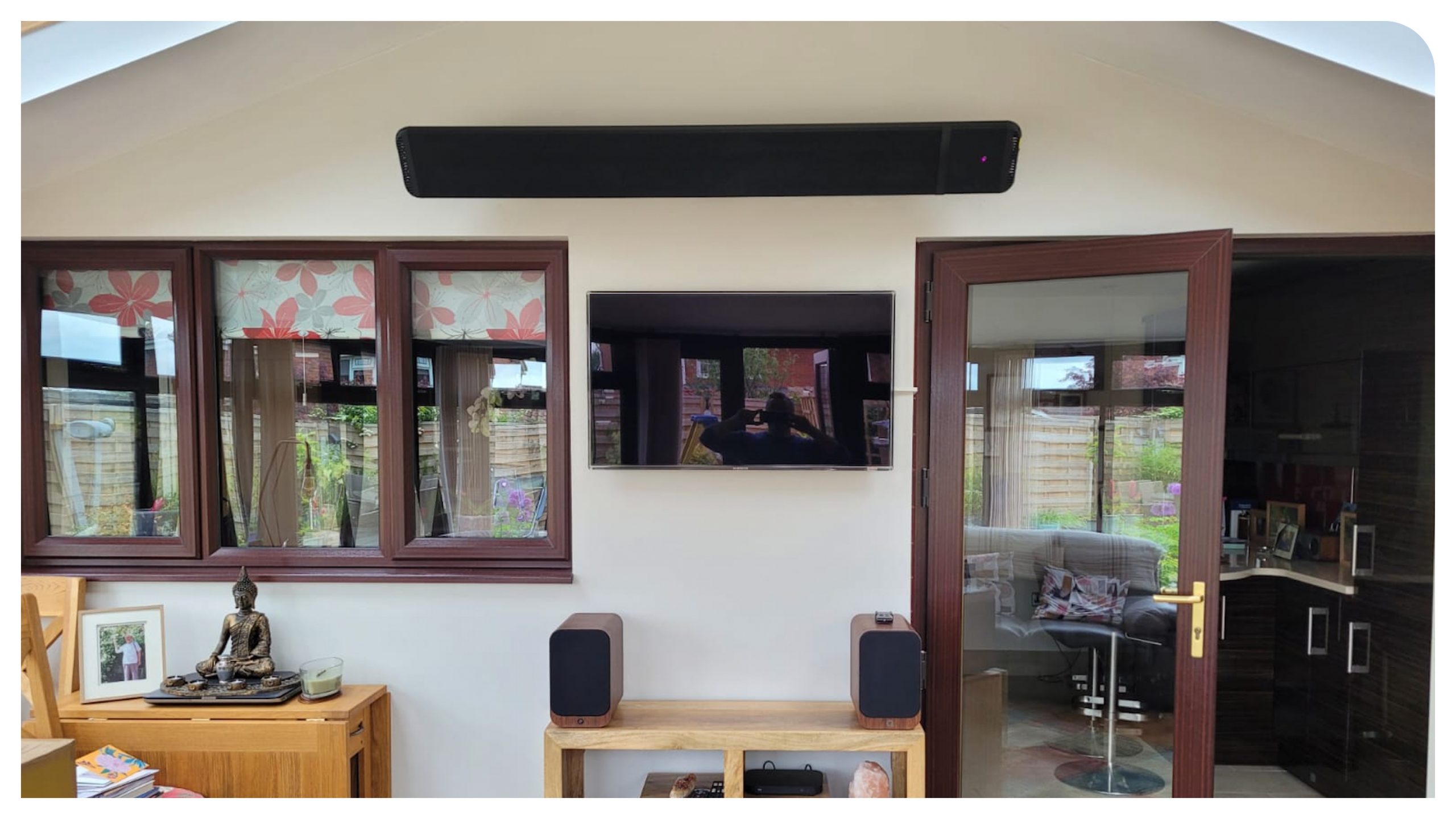 conservatory heating with outdoor power heaters